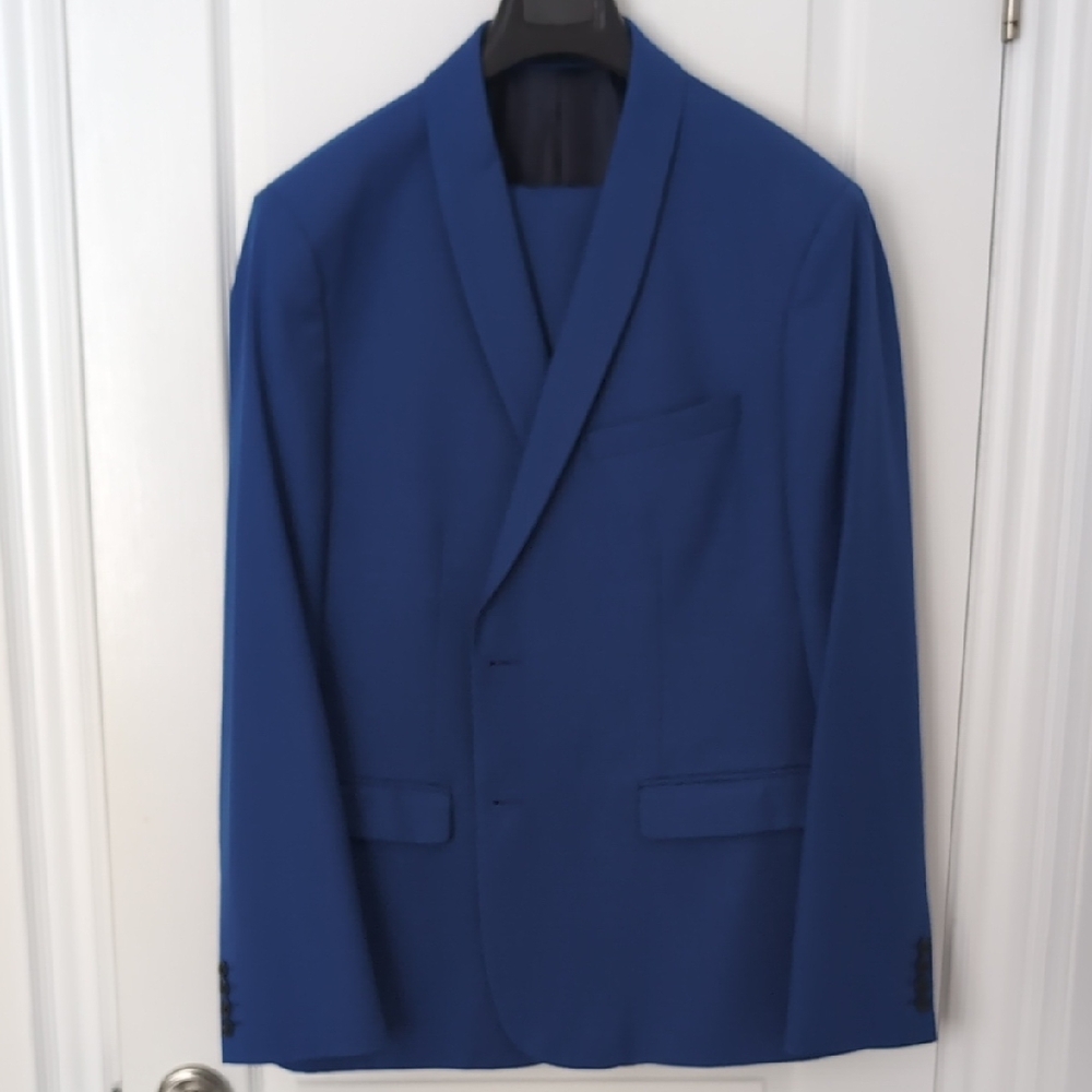 RW&CO Blue Slim Fit Suit